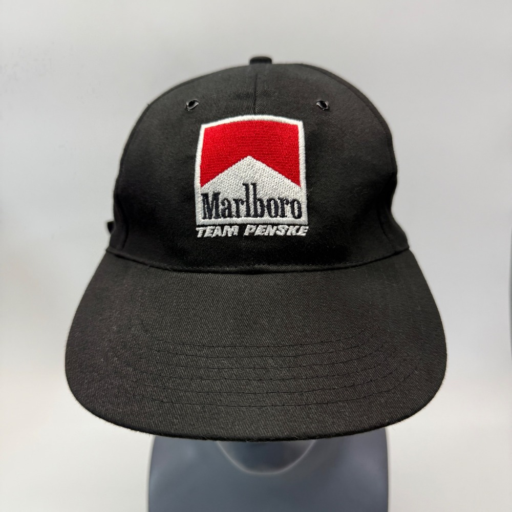 Vintage Marlboro Team Penske Hat Mens OS Black Racing IndyCar Promo 90s